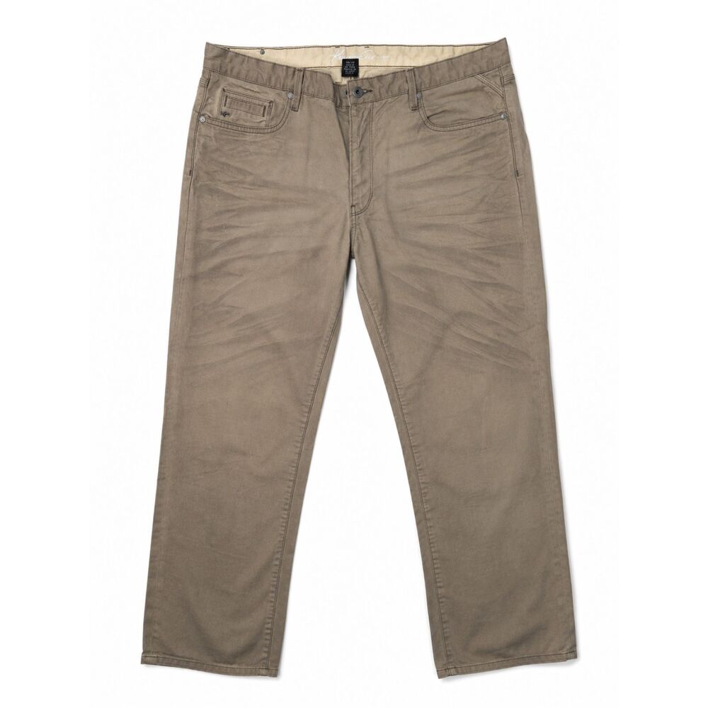 Kenneth Cole New York Men's 38x32 Coated Burnished Whiskered Pants Jeans Tan